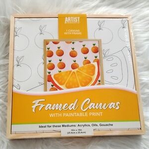 Artist Concepts: 1 Framed Canvas with Printable Print - Includes Paint & Brush